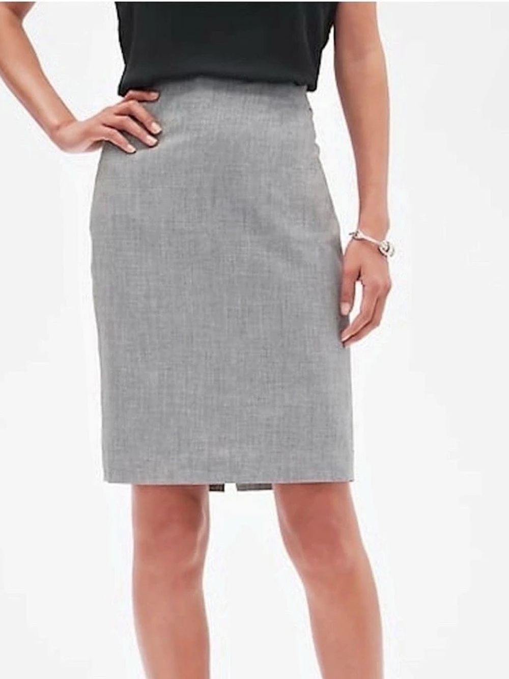 Banana Republic Factory light heather-gray pencil skirt